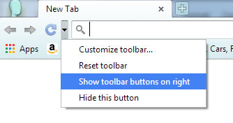 can you customize the tool bar on chrome browser for mac